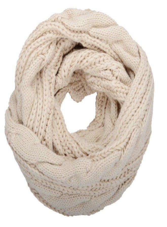 NEOSAN Womens Thick Ribbed Knit Winter Infinity Circle Loop Scarf Twist Khaki - Image 1